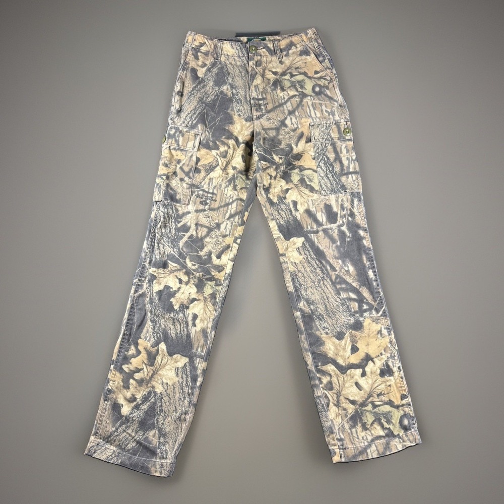 Vintage Cabela's Camo Cargo Pants Youth Size 16 Hunting Break Up Woodland